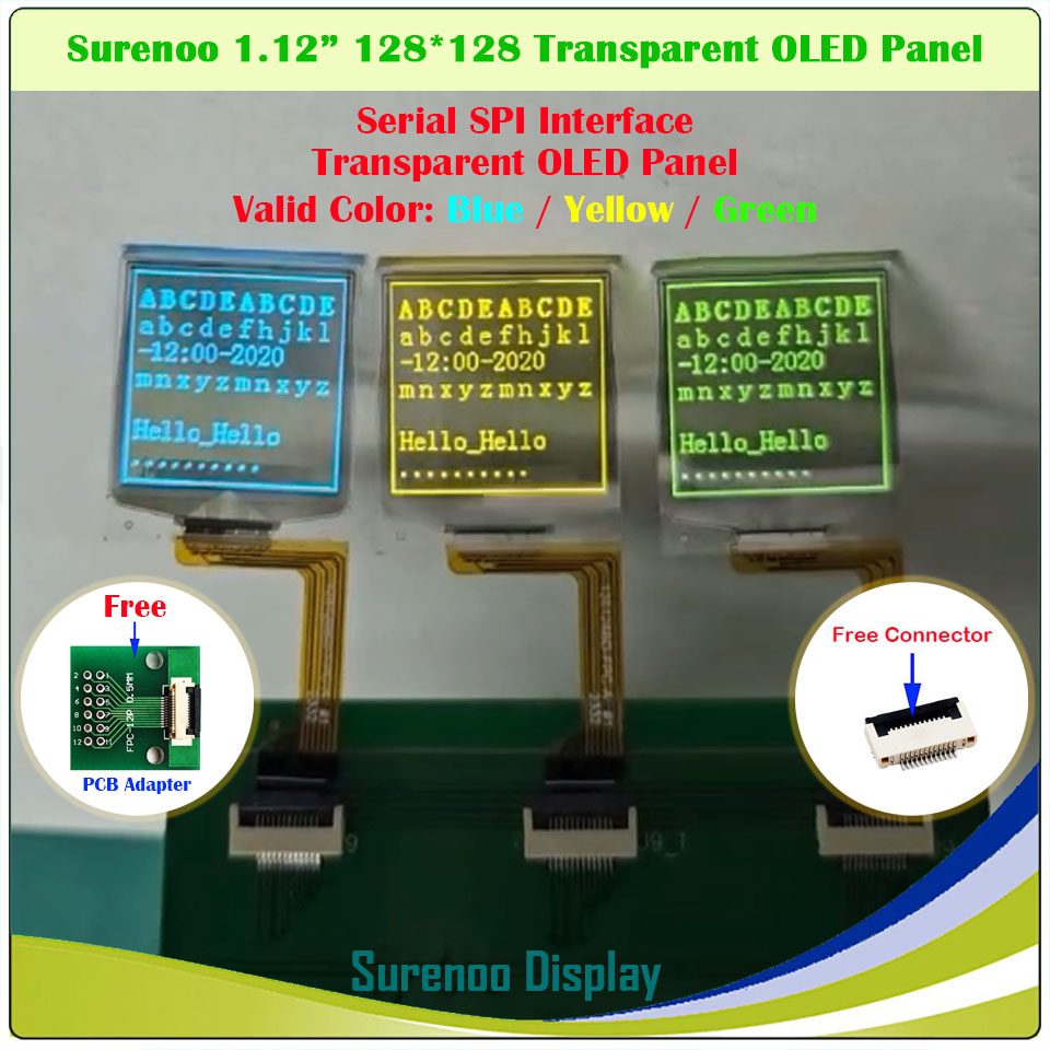 Oled Display 0.96 - จอแสดงผล OLED โปร่งใสแท้ ขนาด 1.12 นิ้ว
