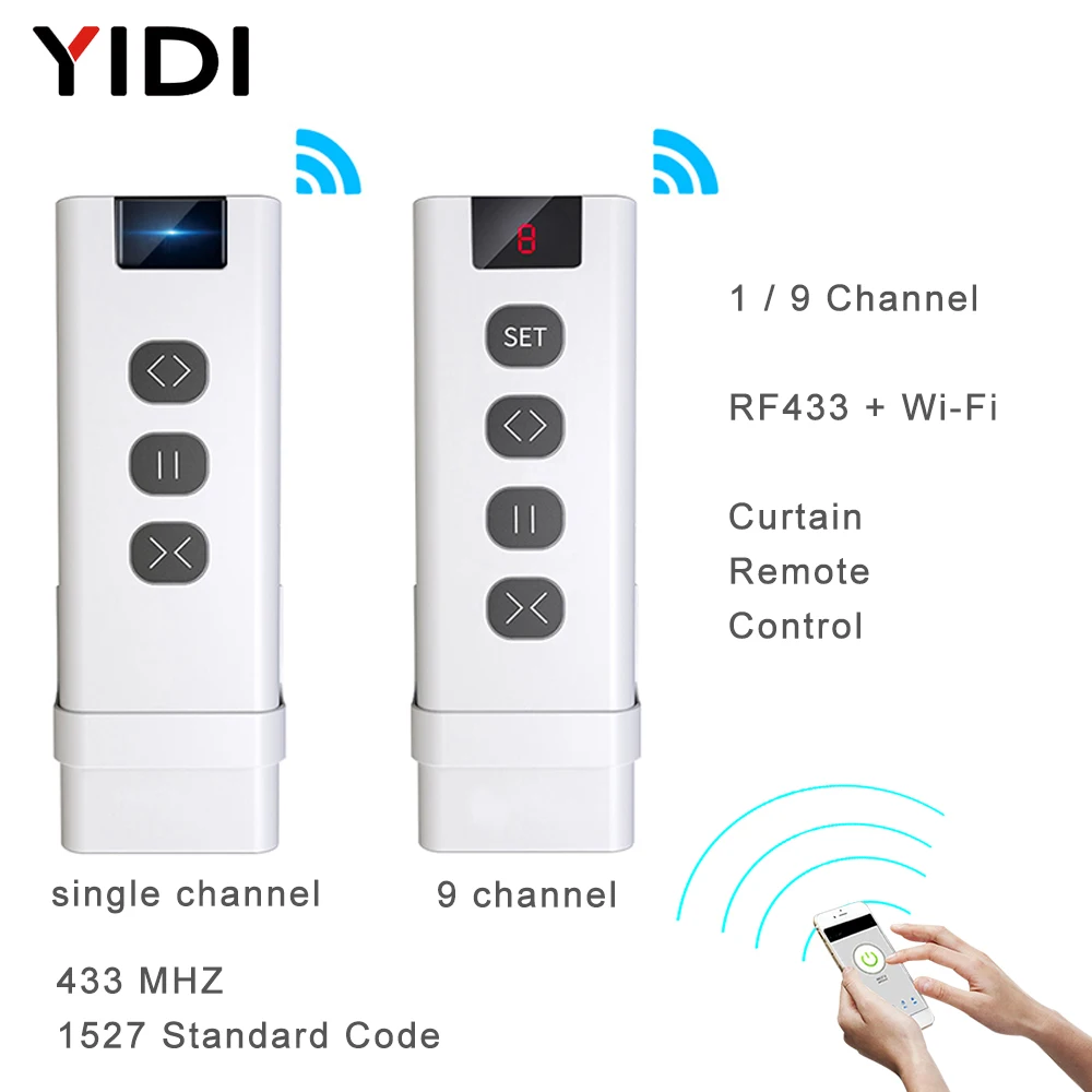 Ir Remote Module - 9/1 ช่อง RF433 รีโมทคอนโทรลสําหรับ WiFi ผ้าม่านสวิทช์