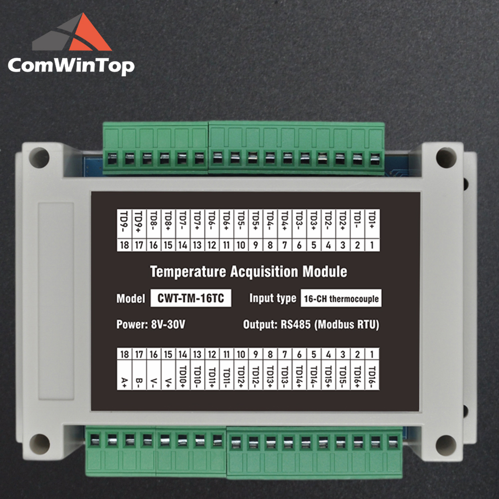 Thermocouple Module K Type - โมดูลรับสัญญาณอุณหภูมิแบบเทอร์โมคัปเปิลชนิด K 16 ช่องสัญญาณ RS485 Modbus