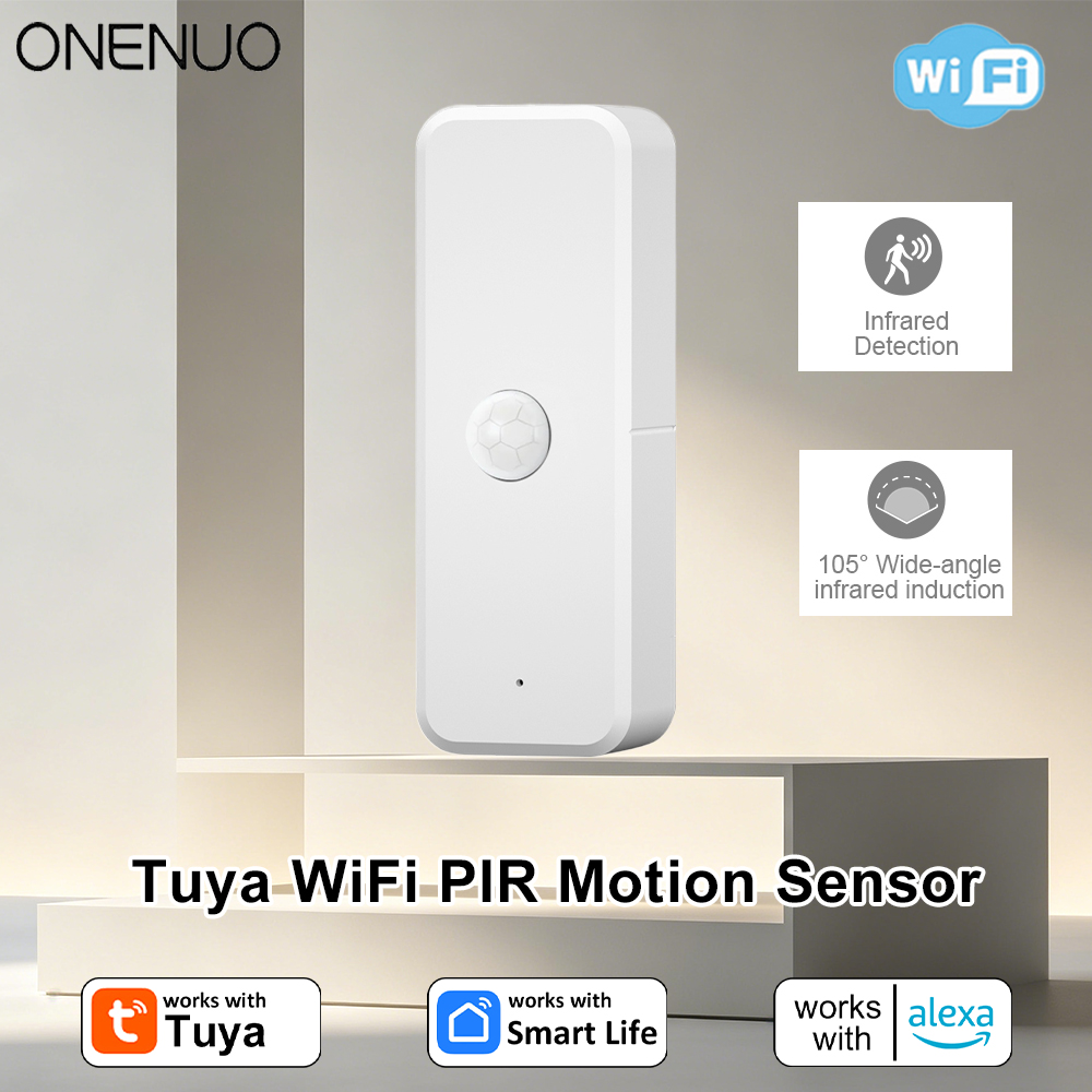 Pir Motion Sensor - ใหม่ทูย่า ไวไฟ PIR เครื่องตรวจจับความเคลื่อนไหวเซ็นเซอร์อินฟราเรดตรวจจับร่างกายมนุษย์ ระบบเตือนภัยความปลอดภัยภายในบ้าน แอพสมาร์ทไลฟ์แจ้งเตือน