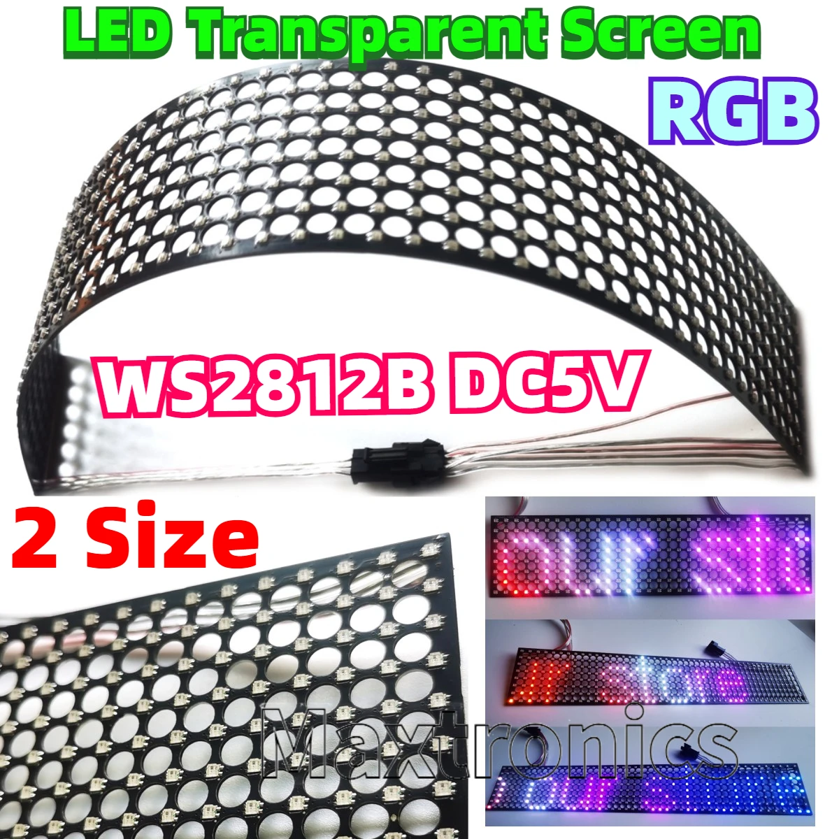 Ws2812B - WS2812B LEDโปร่งใสหน้าจอสีRGB 256/384 Pixel Dot MatrixโปรโตคอลSPI
