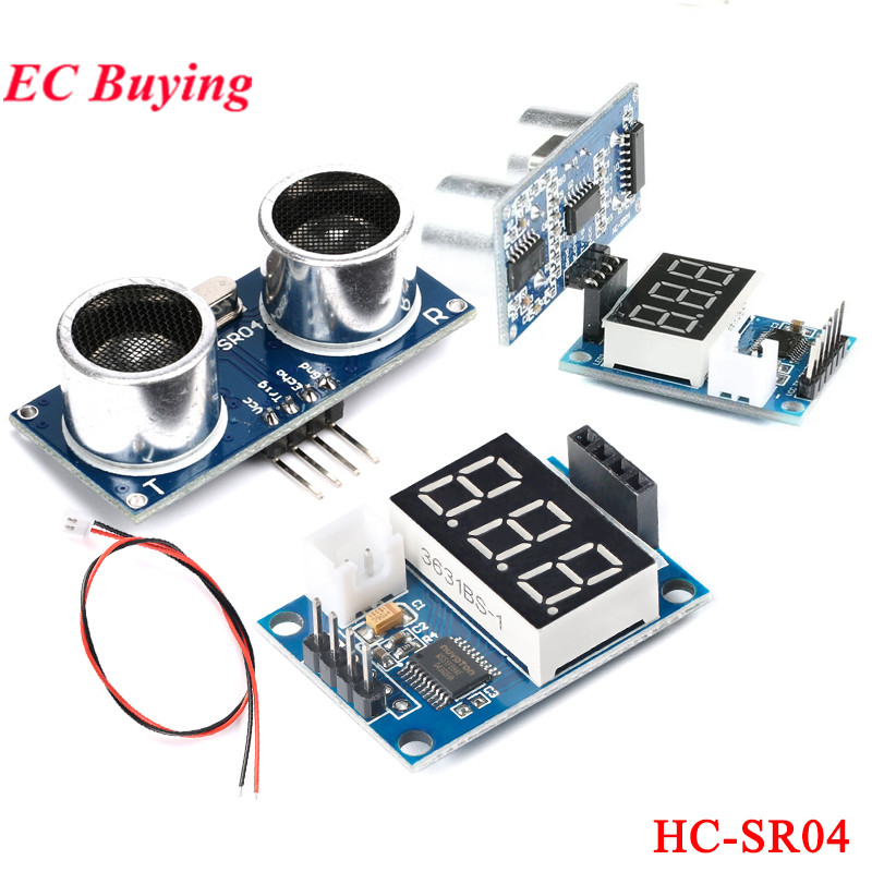 Ultrasonic Sensor Hc-Sr04 - HC-SR04 เซ็นเซอร์วัดระยะทางแบบอัลตราโซนิก โมดูลตรวจจับระยะทาง พร้อมจอแสดงผล LED ดิจิตอล
