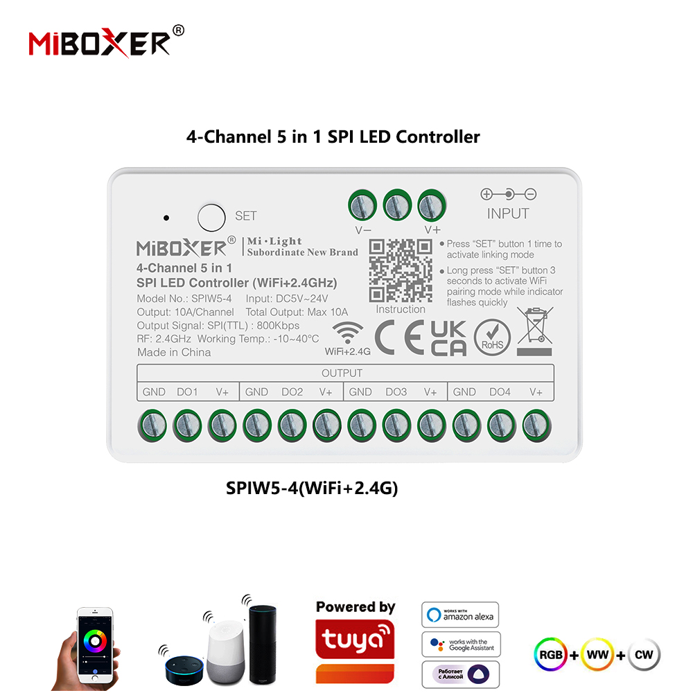 Miboxer SPIW5-4 5in1 SPI คอนโท - Ws2812B บทวิจารณ์และราคา