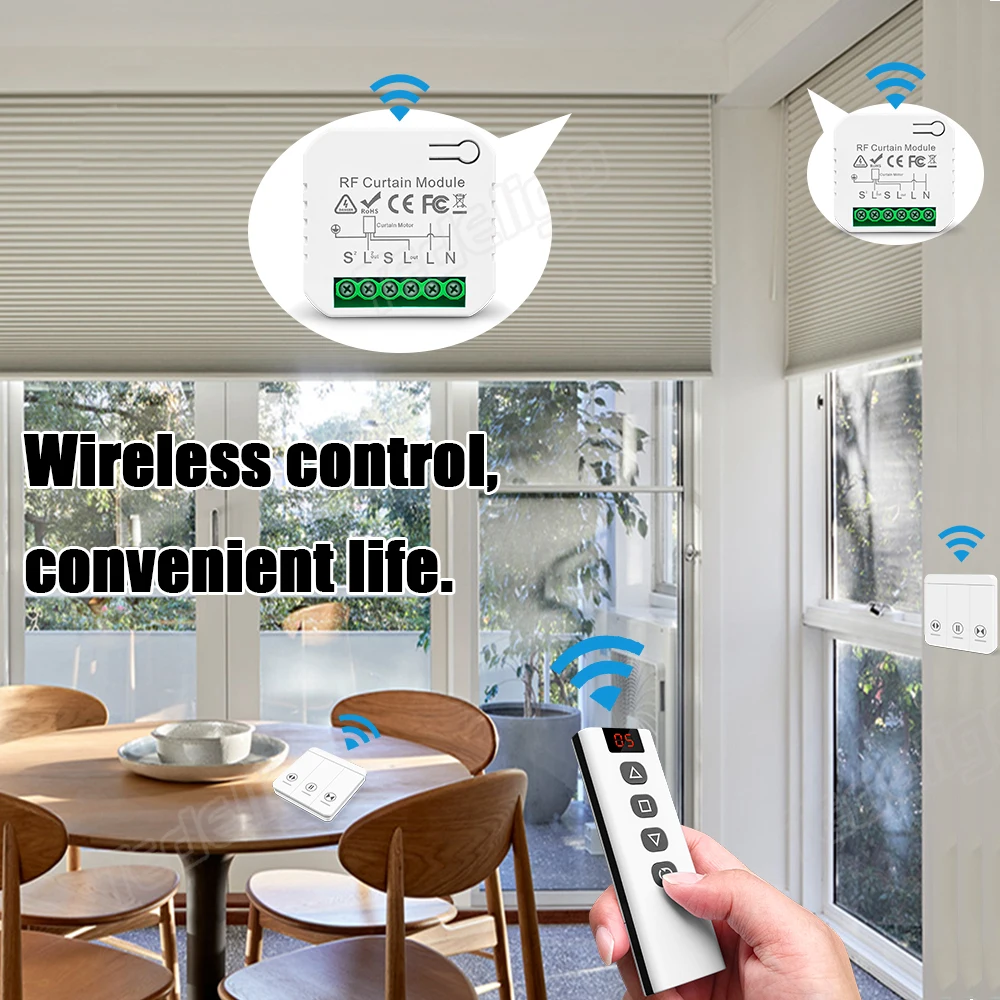 433 MHz RF สวิตช์ม่านโมดูล AC  - Ir Remote Module บทวิจารณ์และราคา