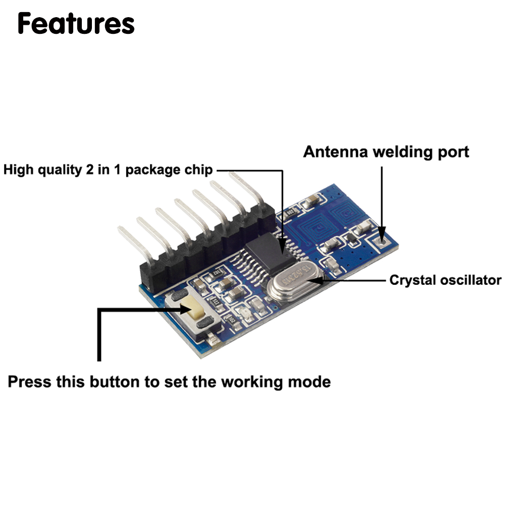 433 Mhz RF รีโมทคอนโทรล RF 433 - Ir Remote Module บทวิจารณ์และราคา